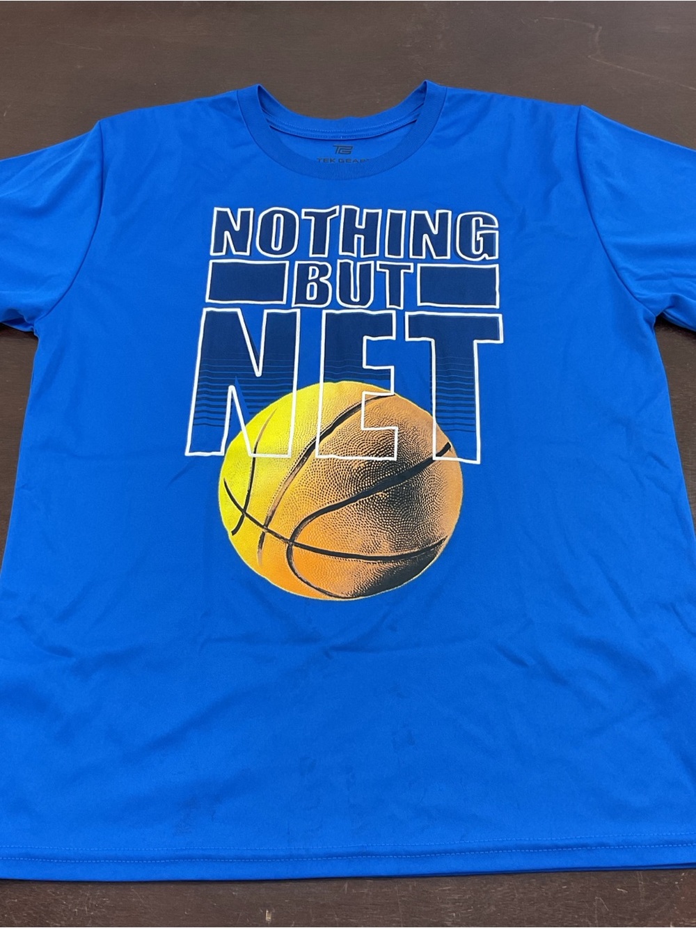 tek gear Blue Basketball Graphic Tee with White Outline